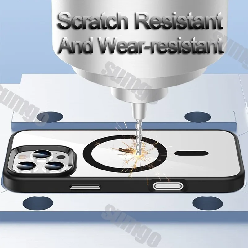 Новый модный роскошный прозрачный чехол Magsafe с беспроводной зарядкой для iPhone 16 15