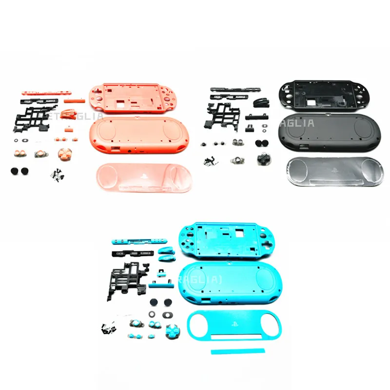 Whole set For PSV2000 PSV 2000 Housing Faceplate Case Shell Cover with Buttons Kit replacement for PSVITA 2000 Slim Console