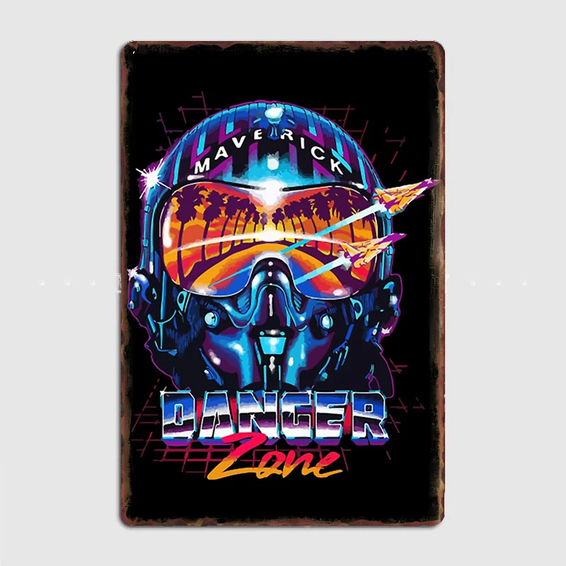 

Top Gun Maverick Danger Zone Metal Plaque Poster Cinema Garage Bar Cave Personalized Mural Painting Tin Sign Poster