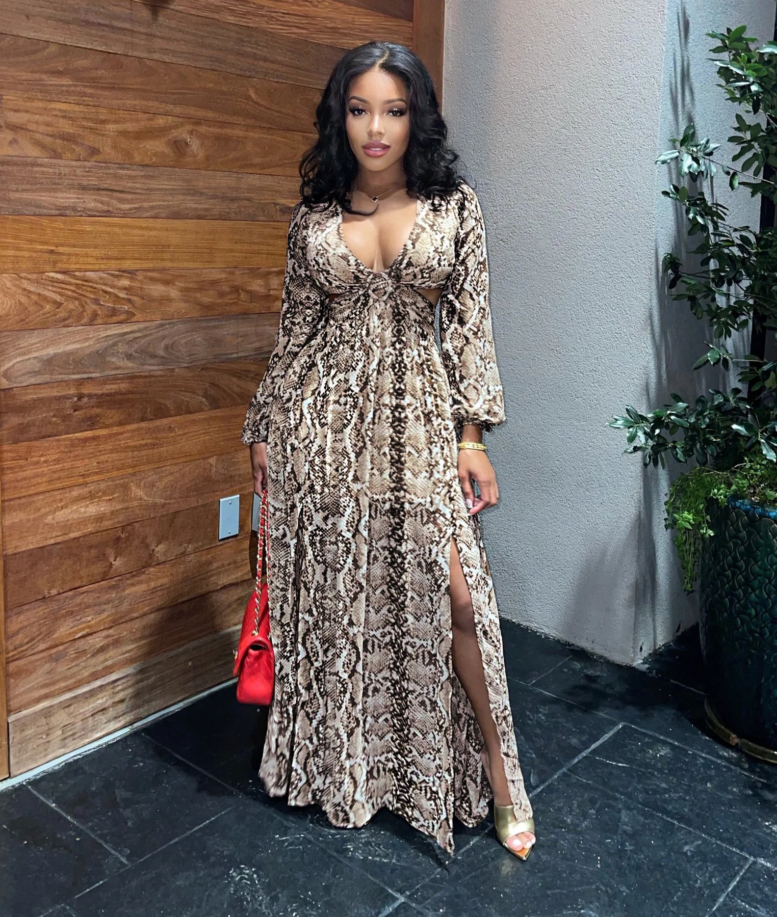 

Summer halter high waist leopard print snake print beach halter skirt long skirt boho chiffon dress wrap body casual slit sexy