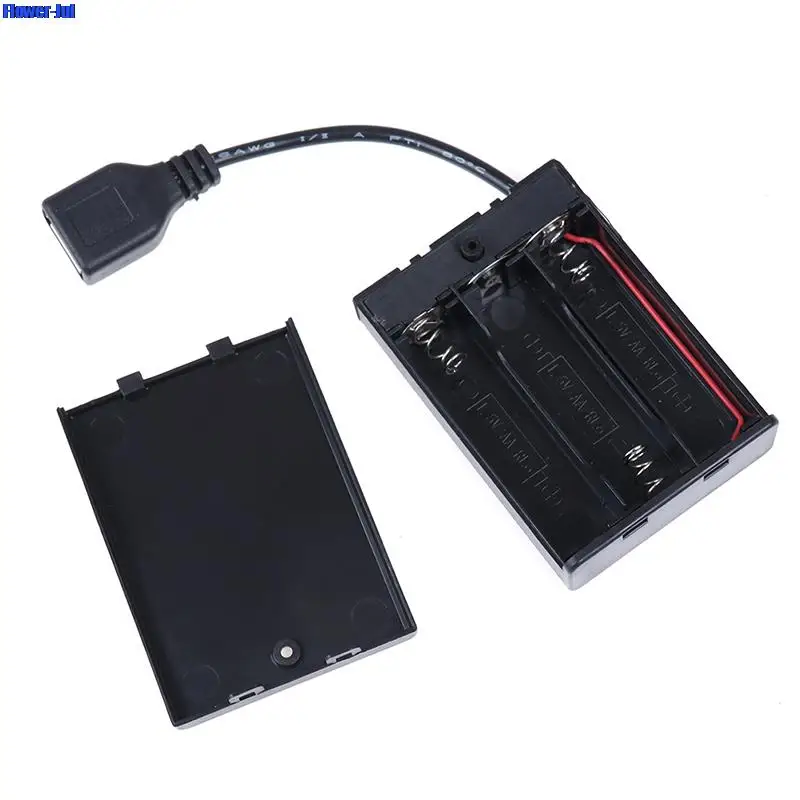 DC 4.5V Portable Mini AA Battery Holder Storage Box Case USB Power Supply Battery Box For 5050 3528 2835 LED Strip Light 1pc