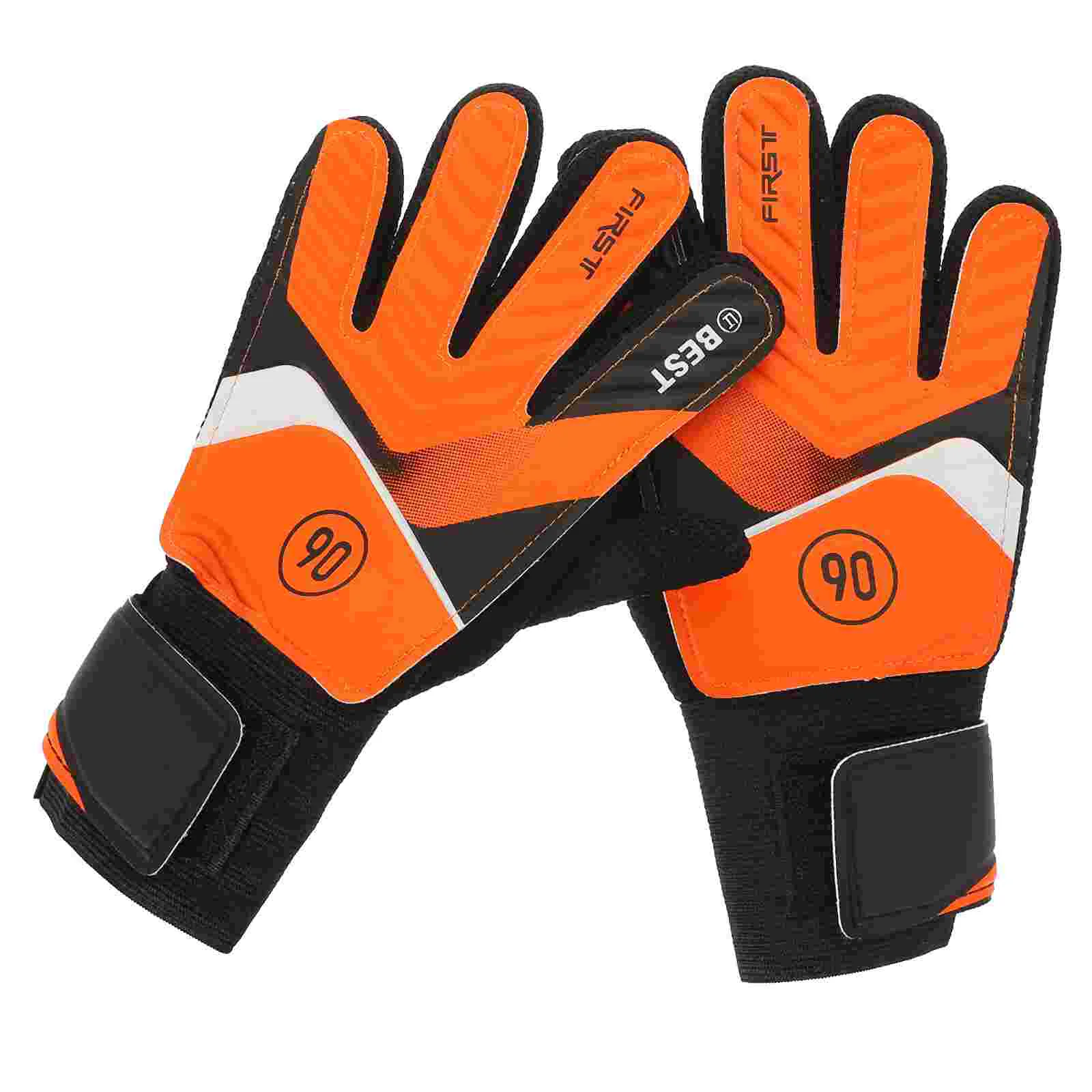 

1 Pair of PU Goalkeeper Gloves Anti-slide Training Gloves Soccer Match Supply