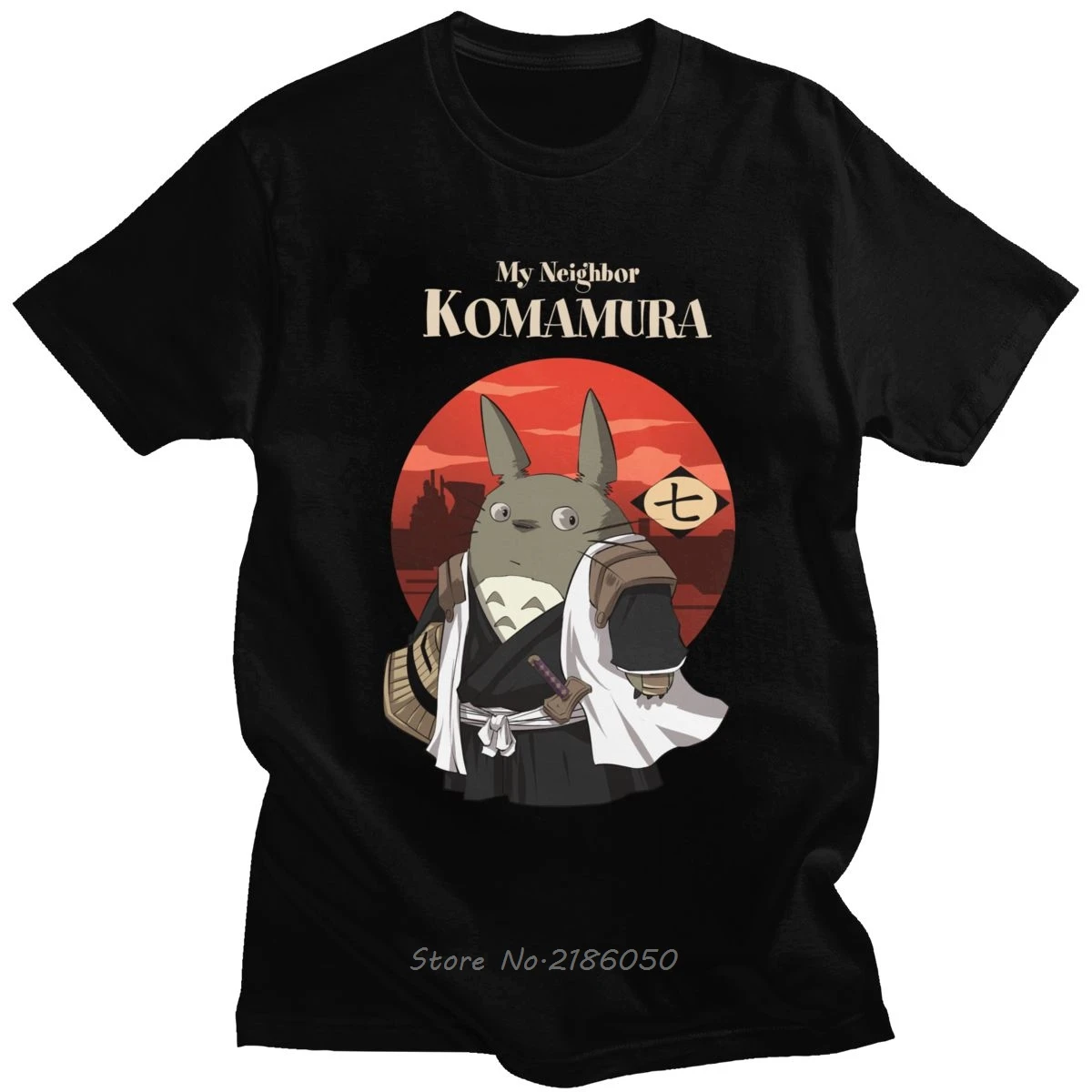 

Funny My Neighbor Totoro T Shirt Mens Pure Cotton Japan Anime Samurai T-shirt Crew Neck Short Sleeves Graphic Tee Harajuku