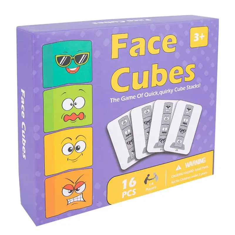 

Face Changing Cube Game Expressions Cube Wooden Building Blocks Educational Games Montessori STEM Toy For Kids Preschoolers