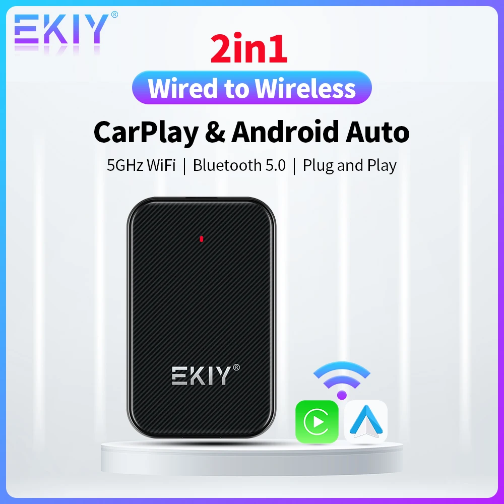 EKIY 2 в 1 Apple Car Play Беспроводной адаптер CarPlay Mini Box Android автомобильный ключ для Benz Audi Mazda Kia Toyota VW OEM автомобильное радио