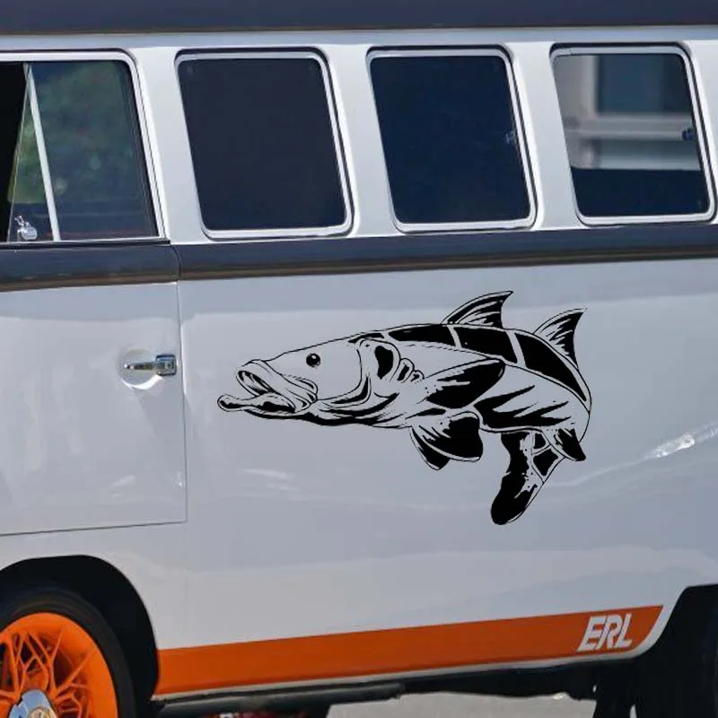 

Bass Fish Car Sticker Decal Boat Yacht Door Advertisement Poster Vinyl Mural decor Food Restaurant