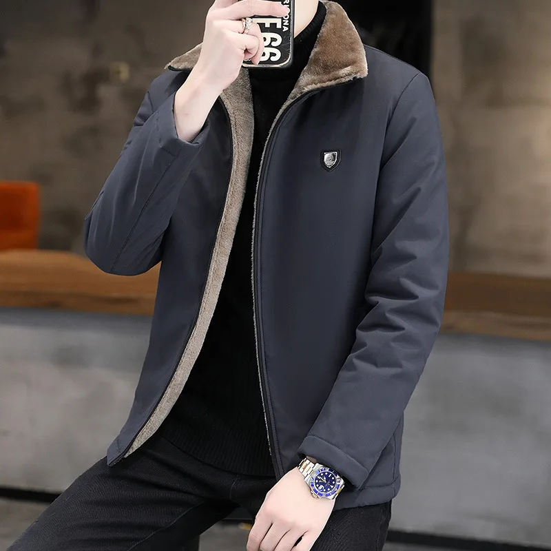 Cotton Coat Men Cashmere Thickened Lamb Male Down Coat Warm Cotton Jacket Outwear Outdoor Winter Jacket Men Blouson Homme Hiver