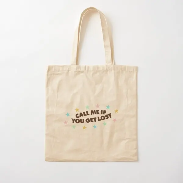 

Call Me If You Get Lost Cotton Canvas Bag Shopper Unisex Travel Designer Women Printed Handbag Tote Foldable Grocery