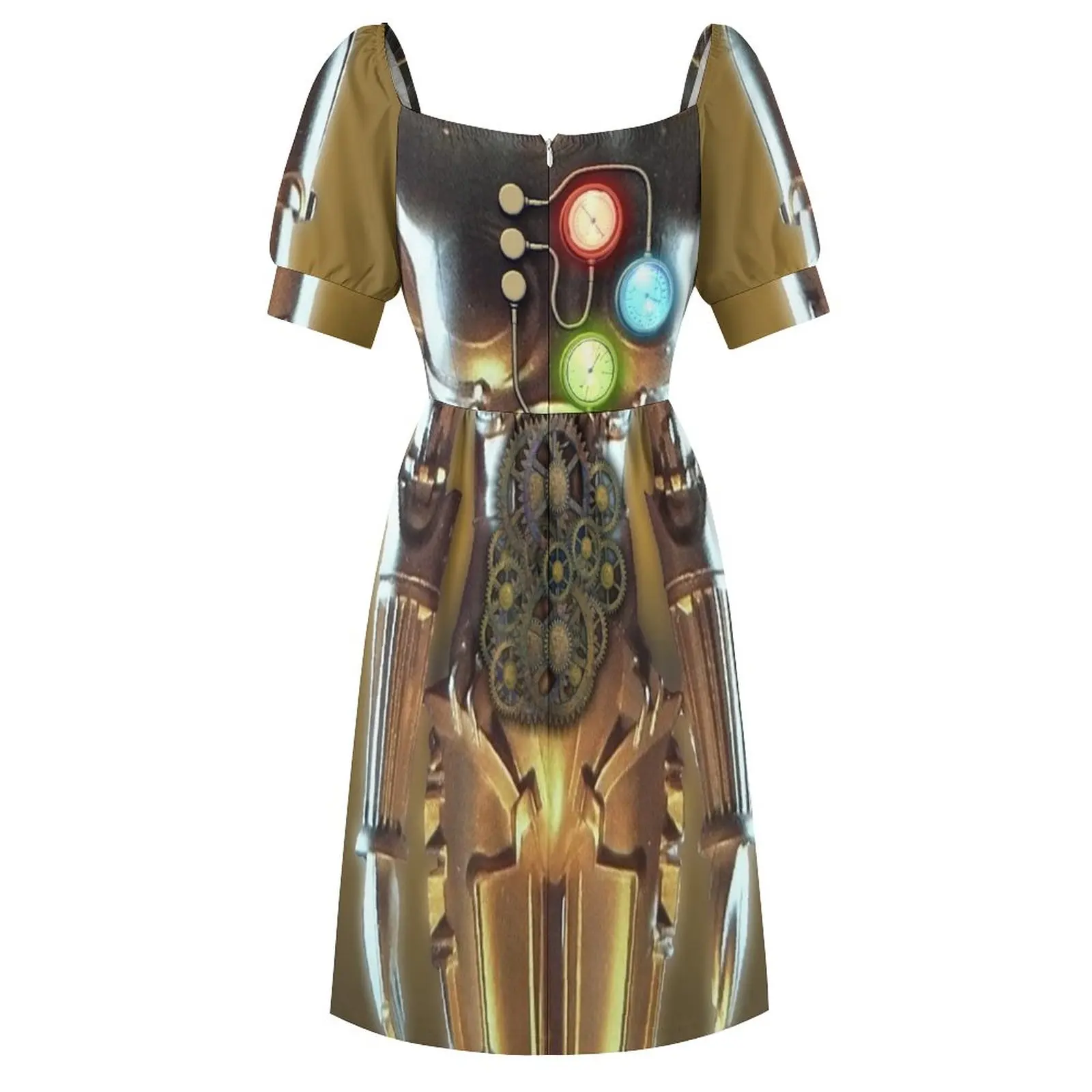 Женское длинное вечернее платье в стиле стимпанк