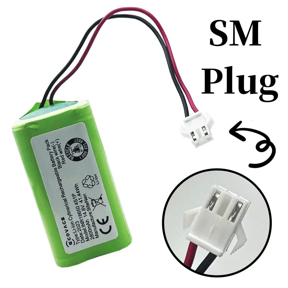 Разъем SM для Conga Excellence 990 Ecovacs Deebot N79 N79S DN622、Eufy Robovac 11 11S 12 15C 14 8 В 2800 мАч литий-ионный