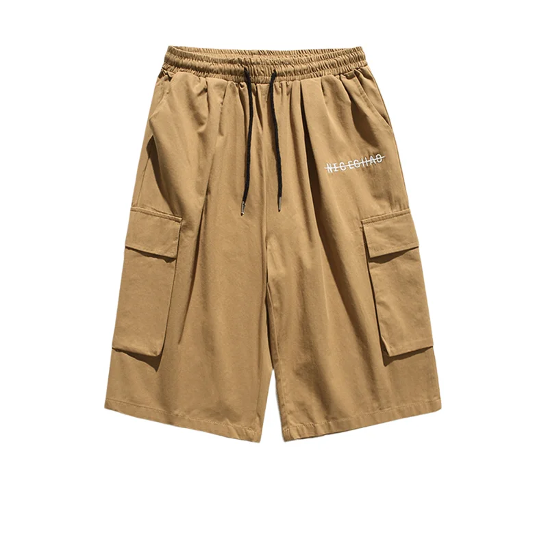 Летние мужские шорты-карго с вышитыми буквами большие размеры
