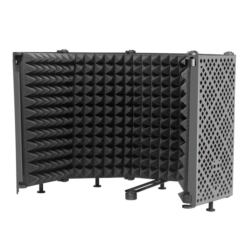 

Adjustable 5 Panel Microphone Isolation Shield Foldable Studio Recording Mic Filter Vocal Booth for Recording Broadcast