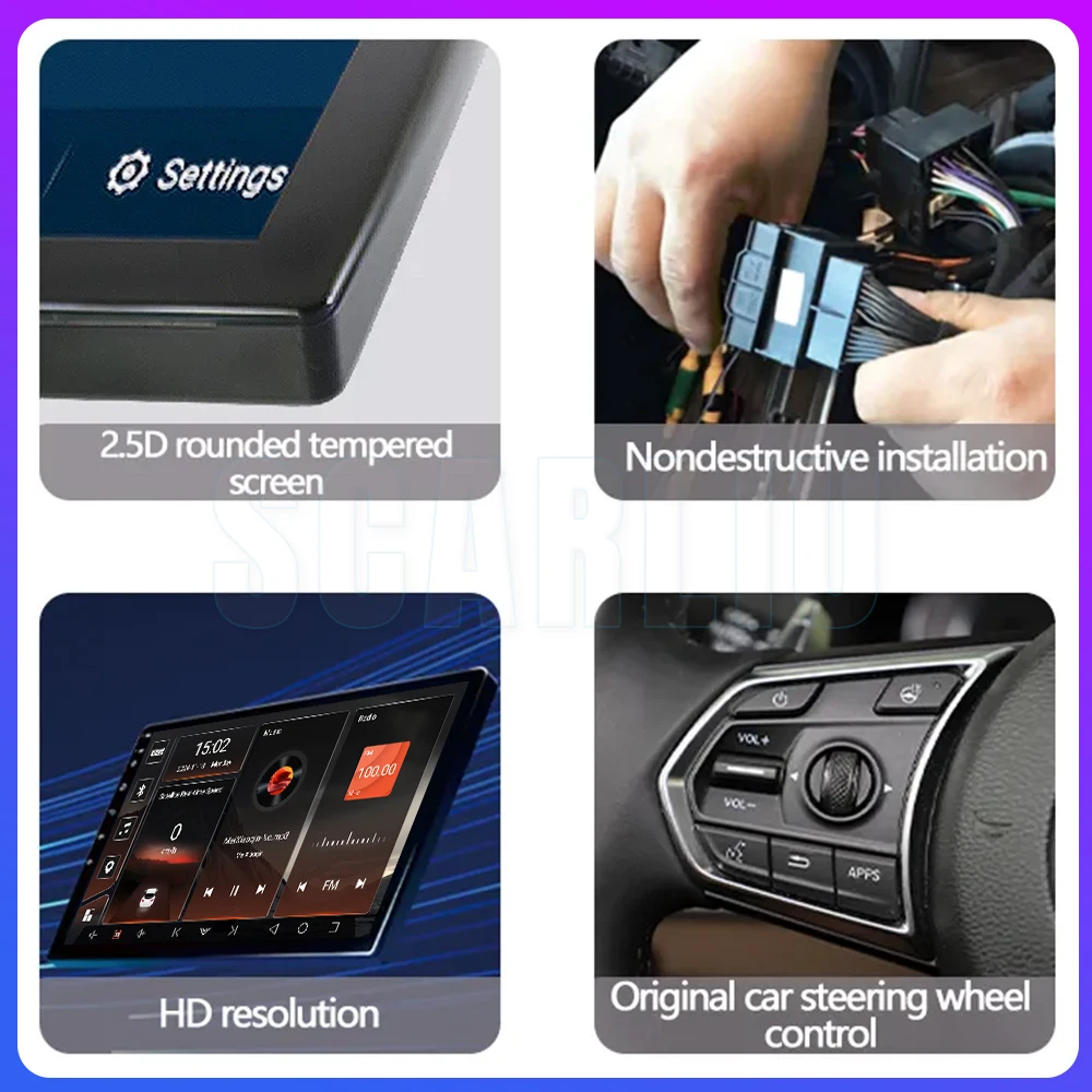 SCARLIU для Peugeot 107 Toyota Aygo Citroen C1 2005-2014 мультимедийное авторадио Wi-Fi беспроводной Carplay
