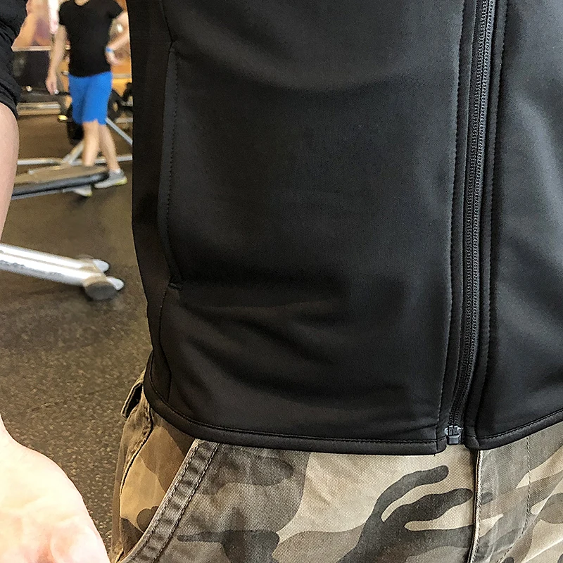 Men Running Training Jackets Loosed Elastic Breathable Hooded Quick Dry Long Sleeve Hoodies Male Basketball Gym Casual Sportwear