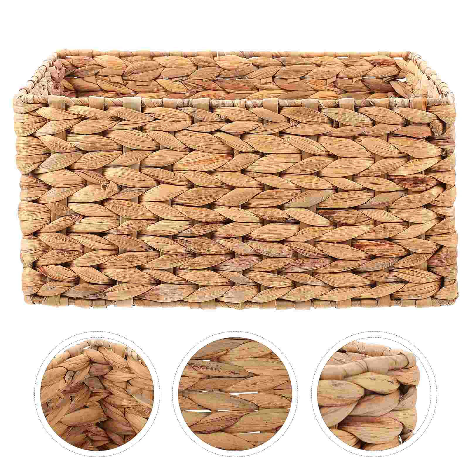 

Basket Storage Baskets Woven Wicker Hyacinth Rattan Servingfruit Trayorganizershelf Water Container Decorative Straw Shelves Bin