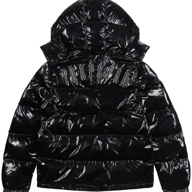 

Trapstar London Down Jacket Parka Men Luxury Brand Shiny Black Embroidery Logo Jacket Winter Windbreaker Warm Outwear
