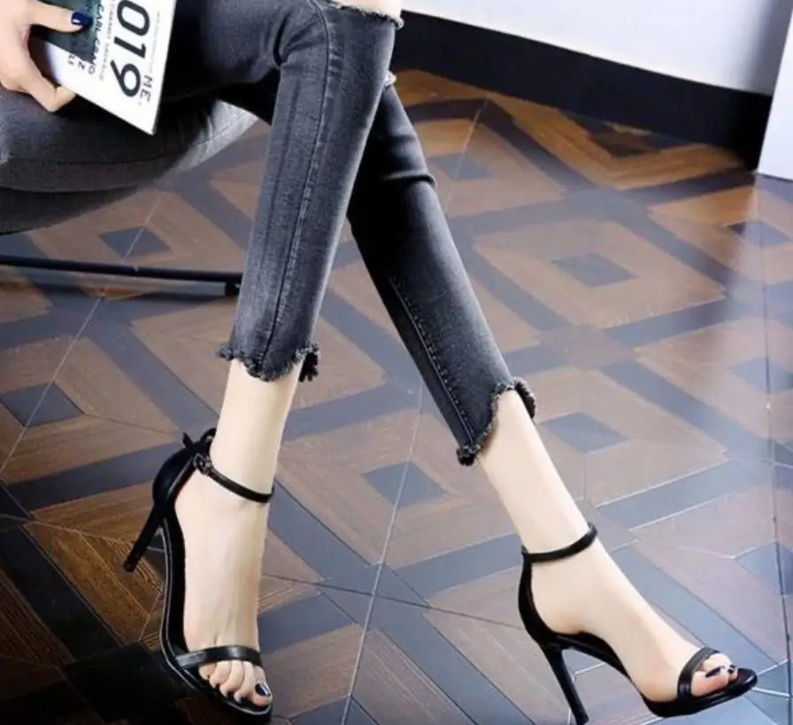 Summer New Fashion Sexy Thin High Heels Fine heel Shoes Peep-toe Platform Hollow Out Buckle Strap Women Party Gladiator Sandals