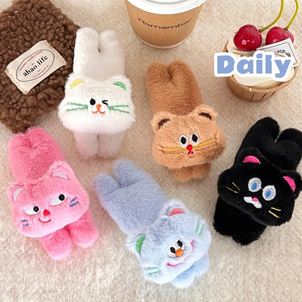 Новый милый мультяшный плюшевый котенок заколка для волос универсальный