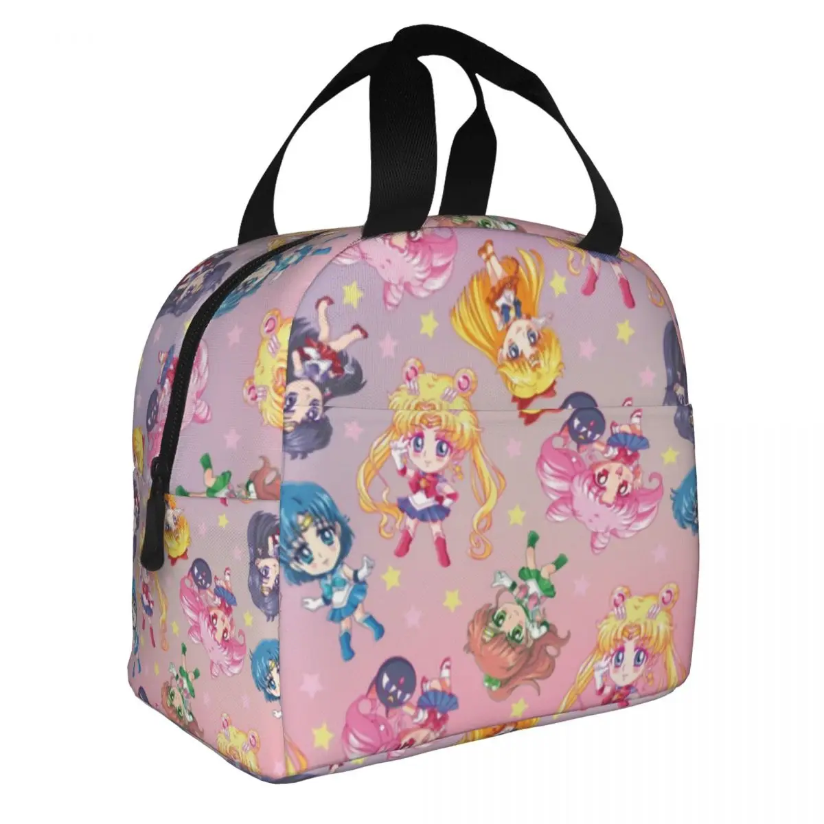 

Sailors Moon Crystal Team Insulated Lunch Bag for Women Portable Thermal Cooler Anime Girl Bento Box School Children Food Bags