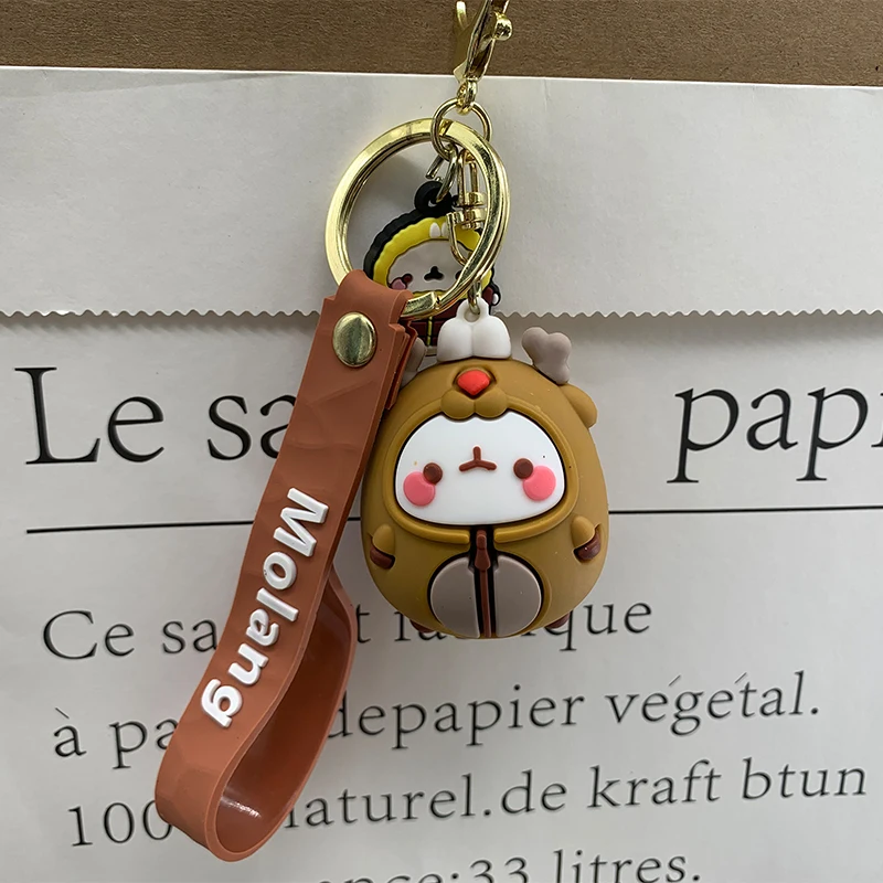 Милый дневной мультяшный милый кролик Molang брелок для автомобиля женский с