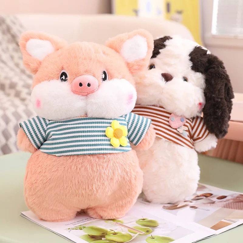 

New Cartoon Pastoral Pig Plush Toy Cute Stuffed Animals Puppy Dog Piggy Plushies Doll Kawaii Soft Kids Toys for Girls Boys Gifts