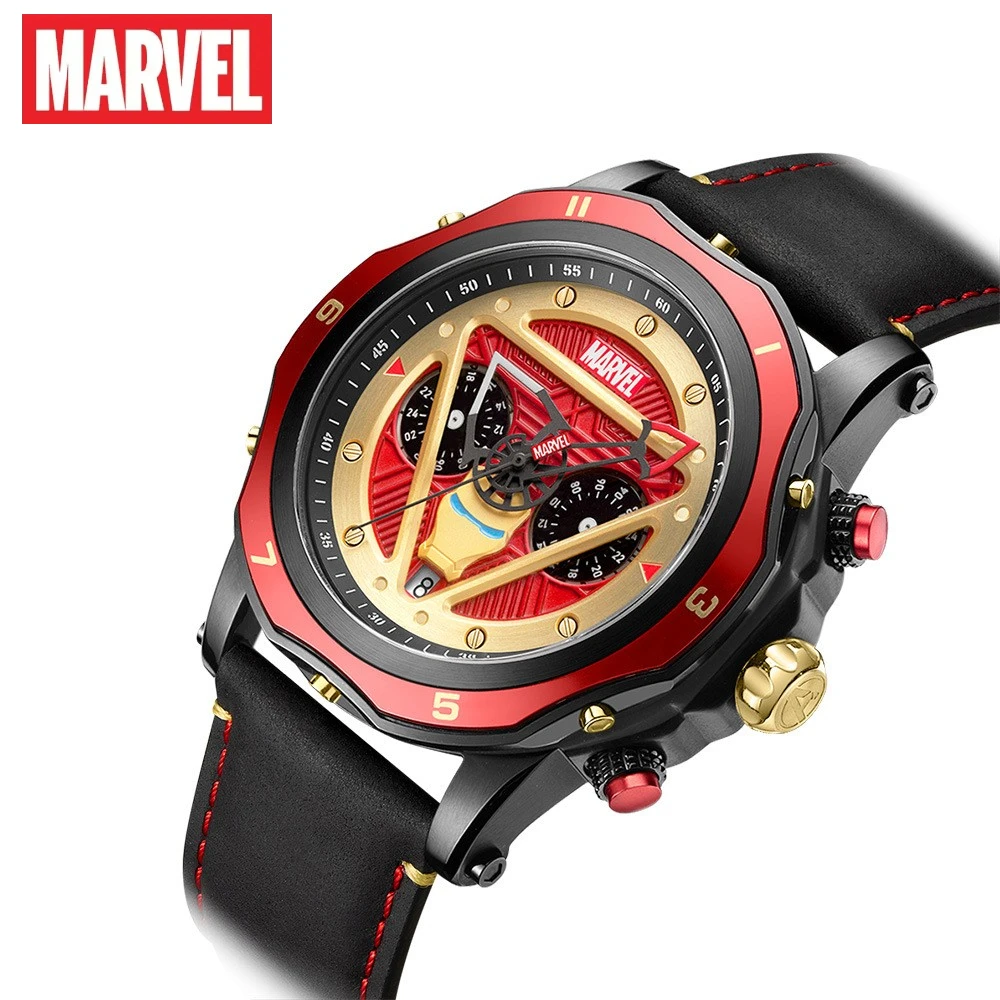 

Marvel Disney Gift With Box Genuine Male Watch Iron Men Waterproof Quartz Clock Trendy Casual Multi-function Zegarek Relojes