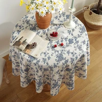 ins floral table cloth korean retro flower print tablecloths cotton linen tablecloth table decor round rectangular dining cover