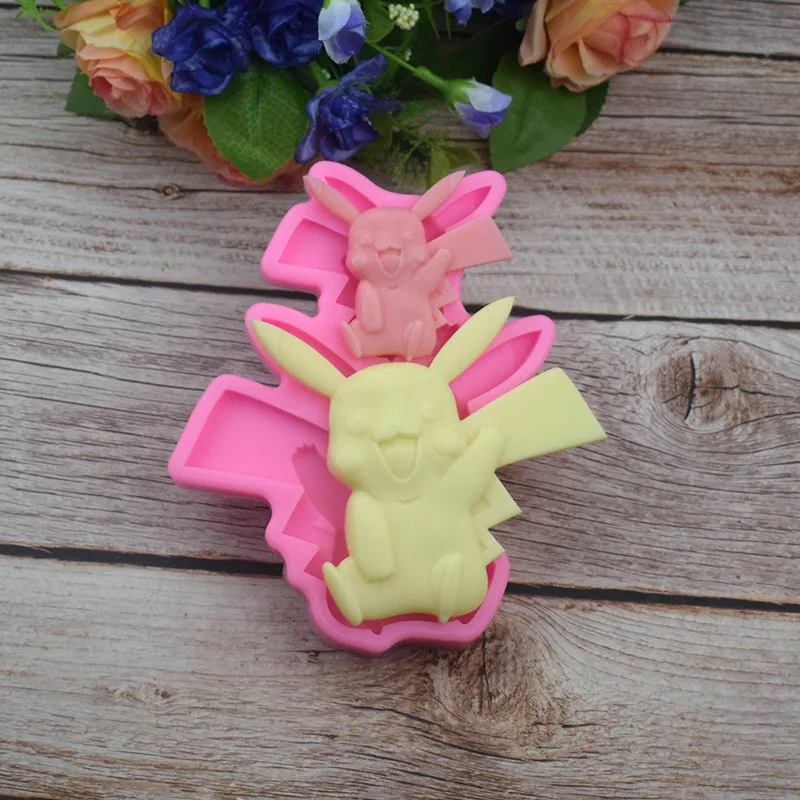 Pokemon Silicone Mold Pikachu Liquid Silicone Fondant Cake Mold Chocolate Mold DIY Parent-child Activities Baking Tool Gift