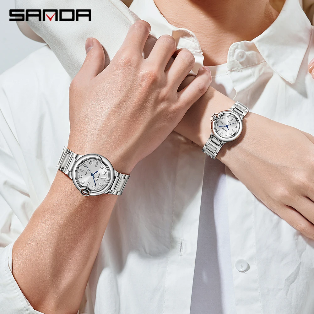 SANDA Couples' Watch for Women and Men Luxury Original Waterproof Fashion Quartz Wristwatch Sets Of Watches For Him And Spent