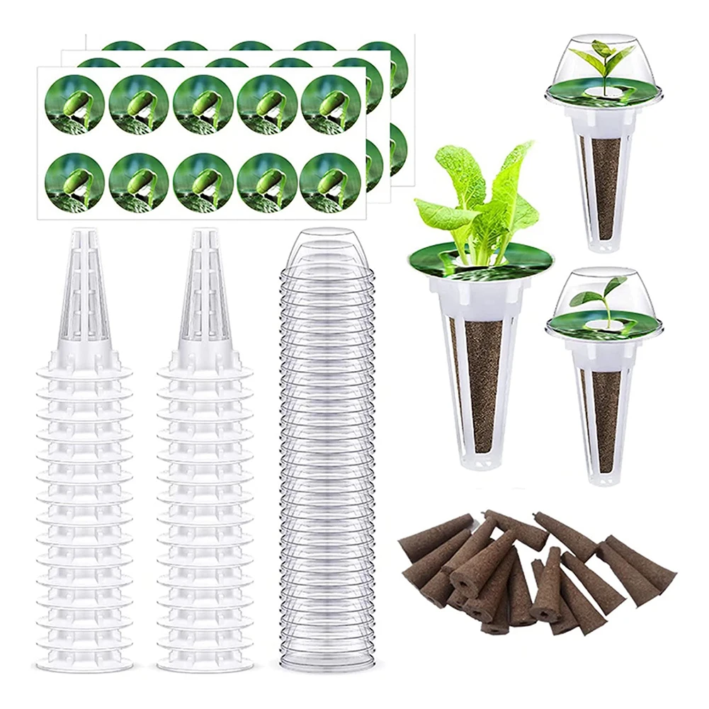 

24 Sets Seed Pods Kit For Aerogarden Hydroponic Plant Growing Basket Row Sponges Seed Starter Pods Replacement Root Growth Spong