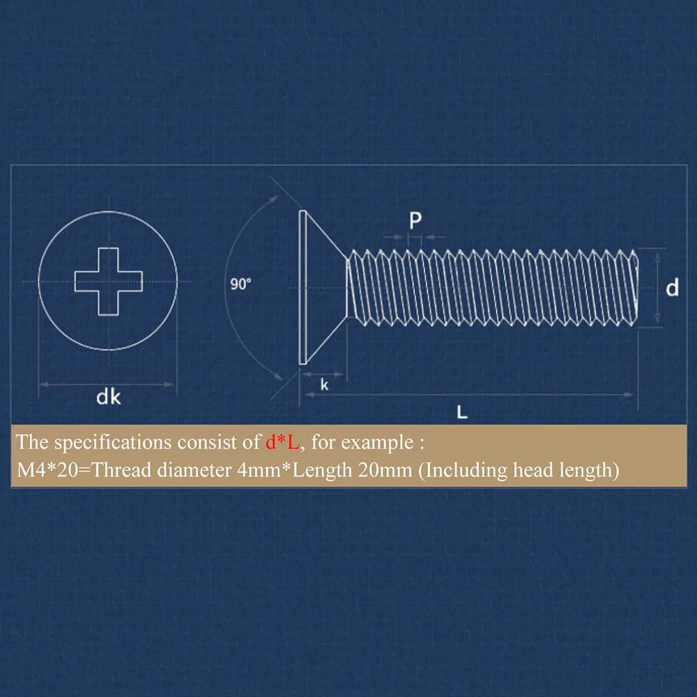50-200 шт. болты с потайной головкой из черного цинка