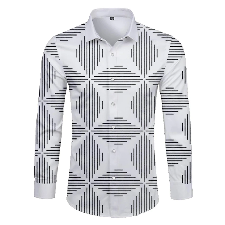 

Новые повседневные крутые мужские рубашки с 3d-цифровым принтом, весна-осень 2022, модные роскошные топы с отложным воротником и длинным рукав...