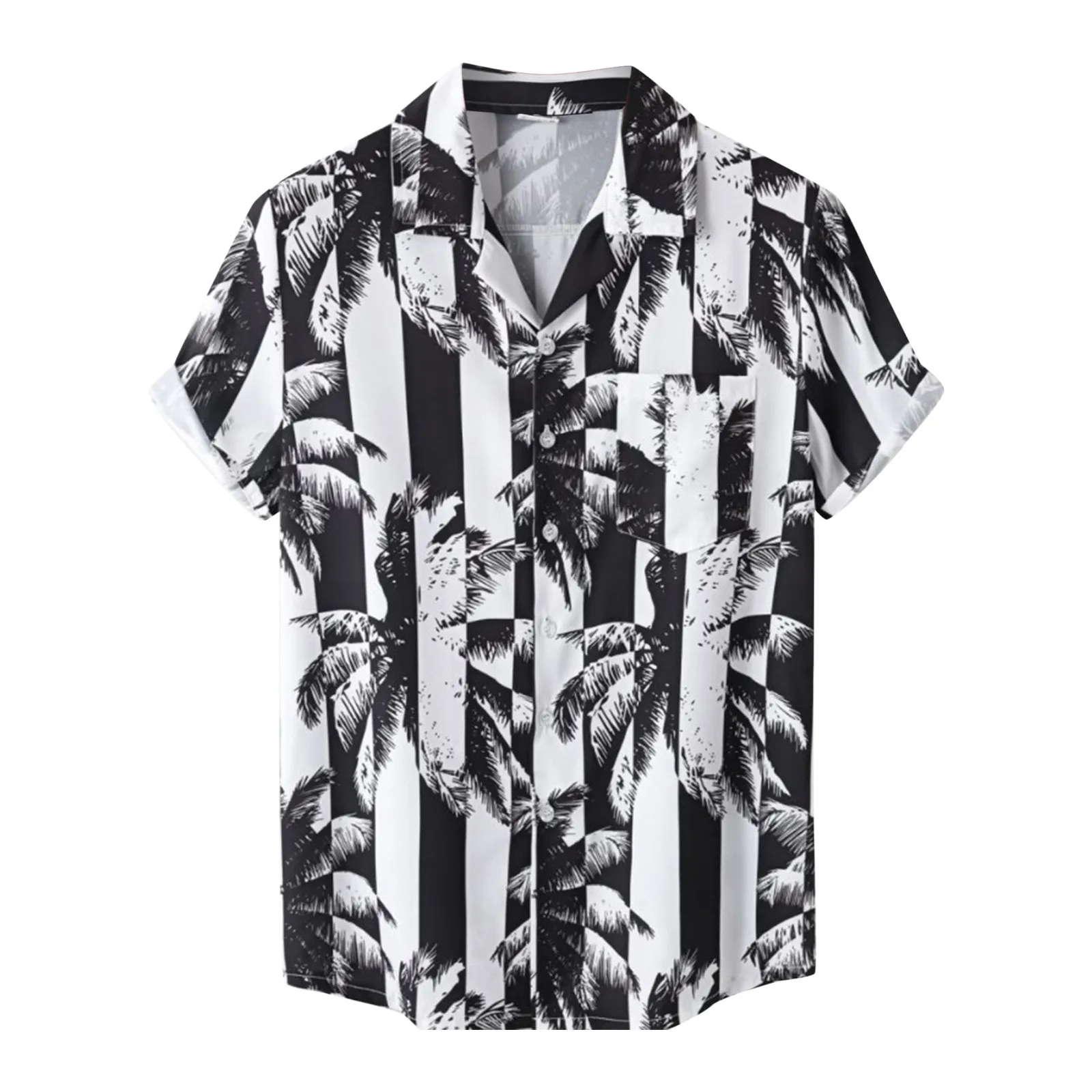 

Mens Tops Tee Shirts Men Summer Printed Top Shirt Collar Fashion Top Casual Loose Short Shirts Big And Tall Button down Blouse