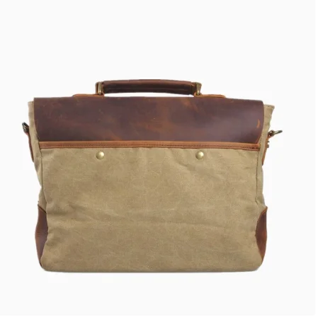 Quality Unisex Man Bag Men's Canvas Leather Briefcase Bag Business Handbag Men's Messenger Laptop Shoulder Briefcase
