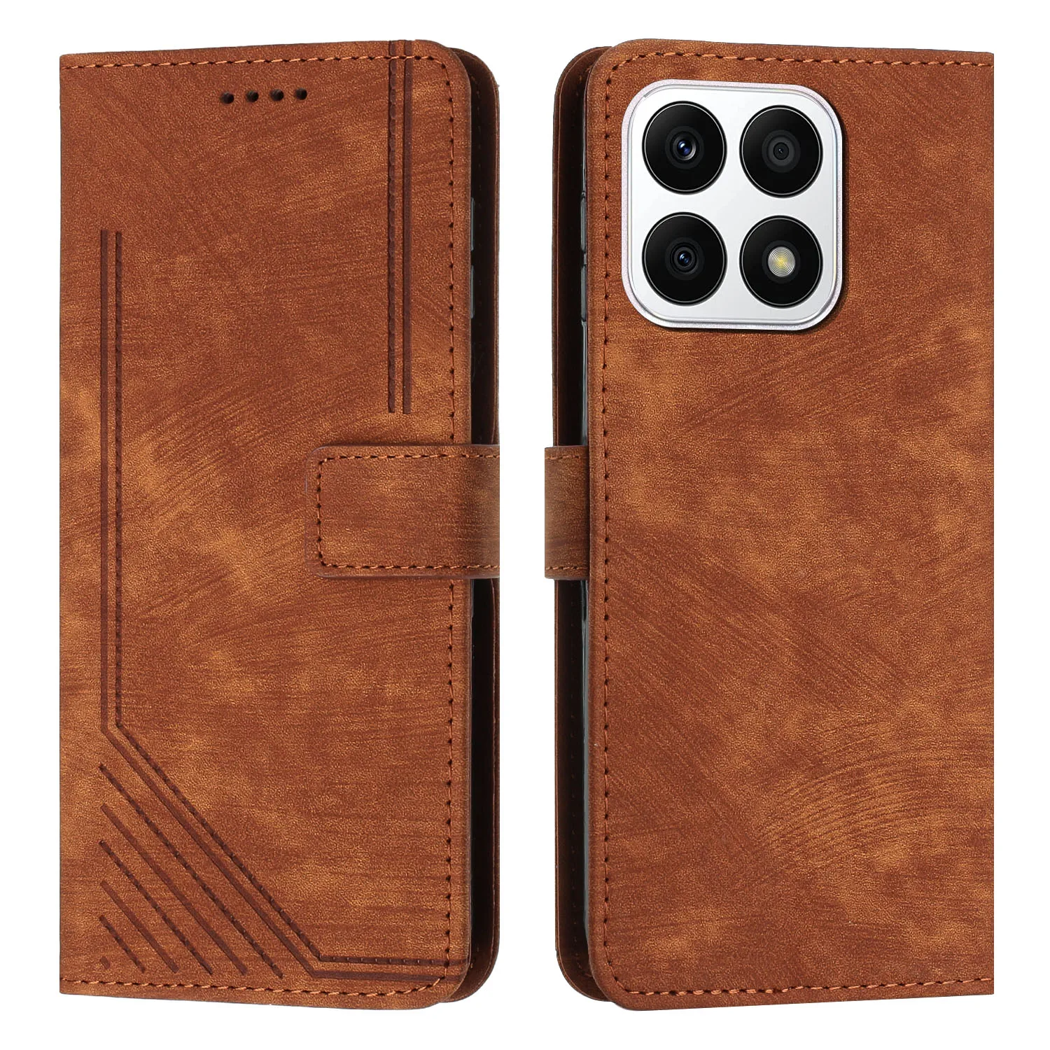 Кожаный чехол-книжка с геометрической линией для Huawei P30 Lite Honor 200 90 70 Pro X9b X8b X7b X9a X8a