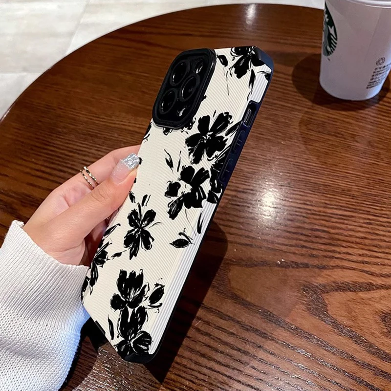 Чехол-накладка в стиле ретро с цветами для iPhone 15Pro 14Pro 12Pro 13Pro 11Pro 14Plus 15Plus 11 12 13 14 15 Pro