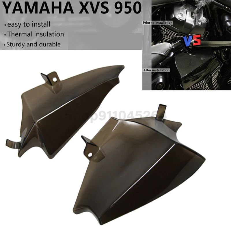 

Motorcycle Heat Shield Smoke Mid-Frame Air Deflector Engine Shield Guard Trim For Yamaha XVS 950 R/C SPEC BOLT950 2013-2019