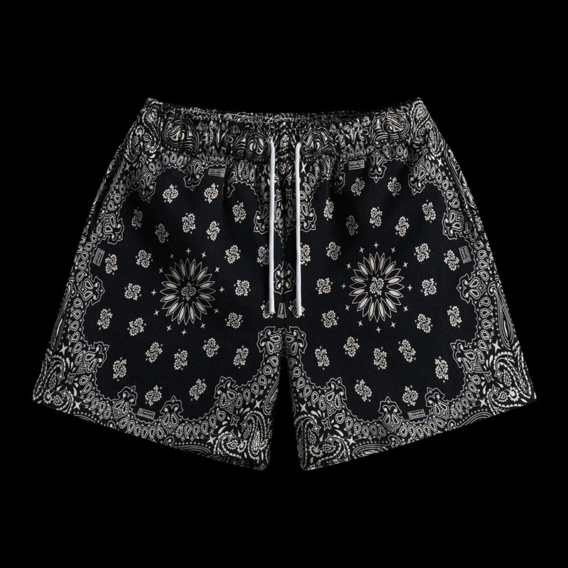 

American style cashew flower casual shorts Summer Men's Shorts Outdoor Basketball Training Sports Fitness Breathable Shorts