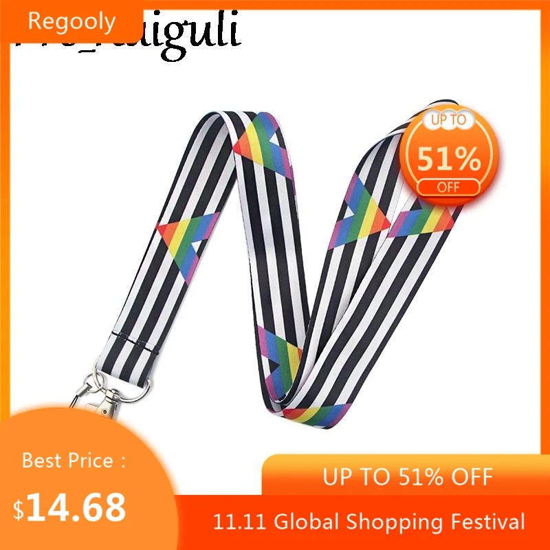 

30pcs Homosexuality Straight Lanyard Keys Phone Holder Funny Neck Strap With Keyring ID Card DIY Animal webbings ribbons Hang