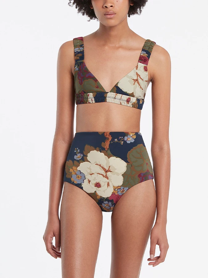 

Vintage Flower Print Swimsuit One Piece Sexy Women's Swimwear Push Up 2023 New Girl Beach Bathing Suits