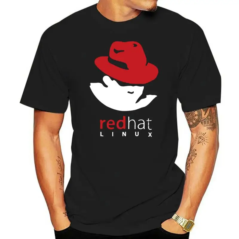 

Red Hat Linux OS Tron T-shirt Mens Size S-XXXL Black Tees