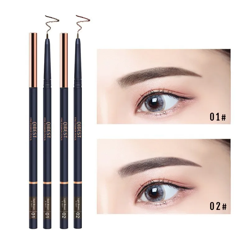 

Qibest Sketch Very Fine Eyebrow Pencil Waterproof Sweatproof Natural Double-ended Beginner Ultra-fine Tip