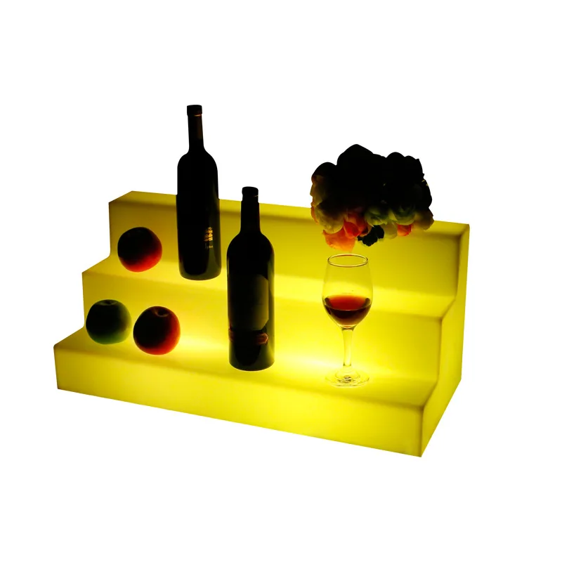 

Three-Tier Illuminated Wine Rack 70*30*30cm Home LED Bar Furniture Lighted Whisky Wine Holder Event Party Glow Bar Display Shelf
