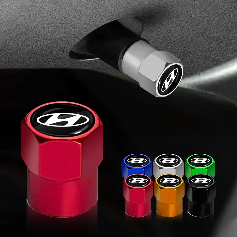 

Car Stylin Metal Car Wheel Tire Cover Air Valve Stem Caps For Hyundai Santa Fe Sonata Solaris Azera Creta I30 Ix25 Tucson IX35