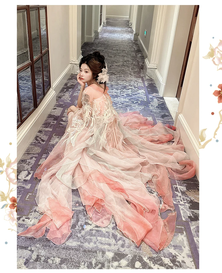 Фэнтези Русалка традиционная Женская династия песни вышивка принт ханьфу платье