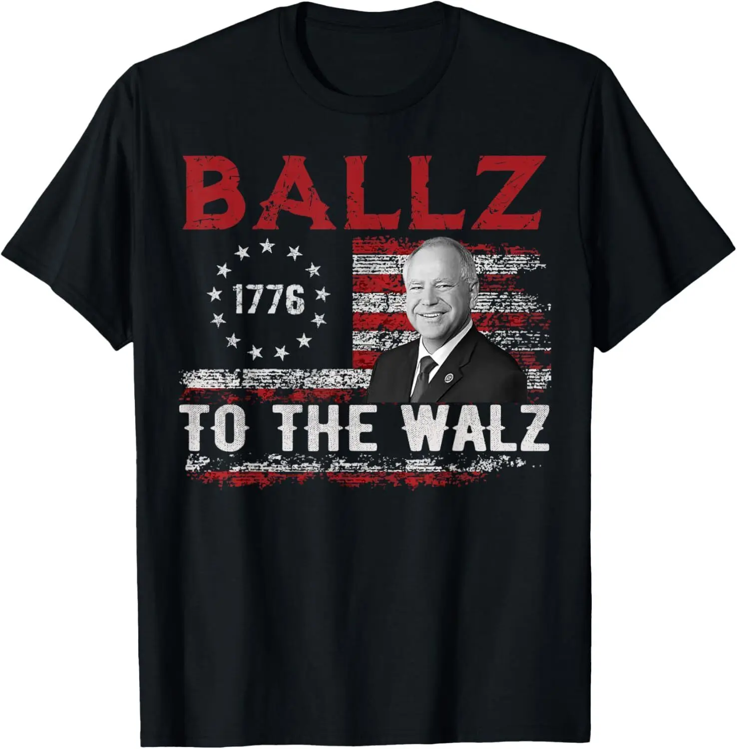 Футболка с флагом США от Ballz до Walz футболка рисунком S-3XL