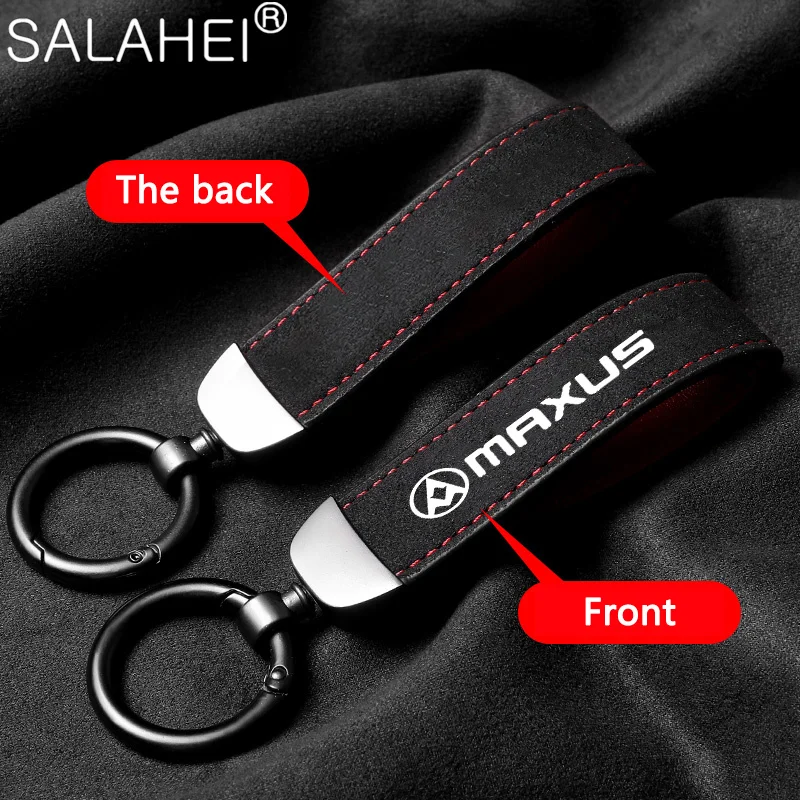 

Suede Car Logo Keychain Pendant Key Ring Chain Decoration Gifts For SAIC MAXUS LDV V80 FCV80 EV80 RV80 Auto Styling Accessories