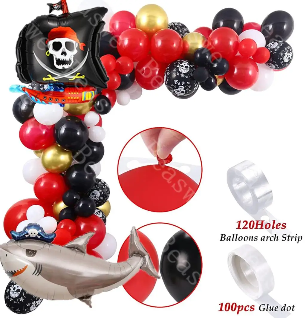 

120 шт./компл. воздушные шары, 16 футов, набор гирлянд, Детские шары, пиратский тематический праздник для дня рождения, украшение для вечеривечерние, Детские шары