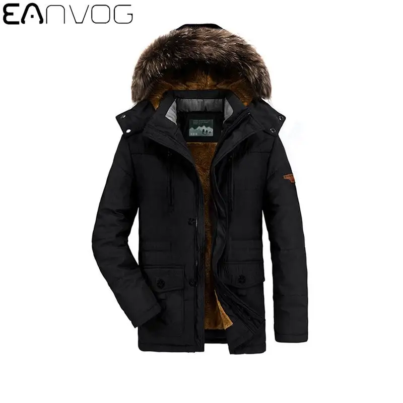 

Thick Fashion Men Down & Parka Coat Oversize Plus Velvet Thick Mid-length Warm Winter Men's Padded Jacket Plus Size L-6XL