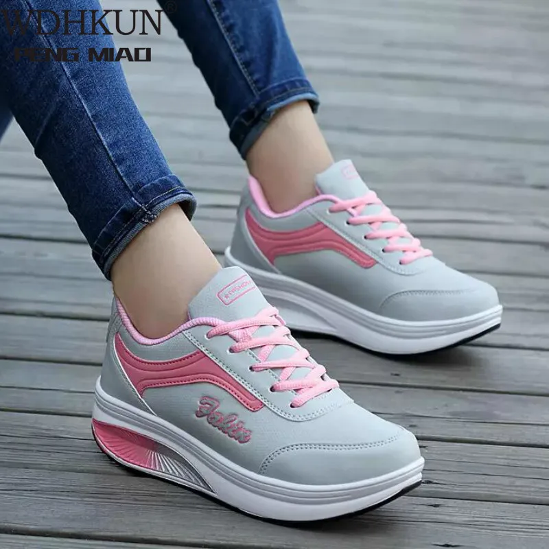 2021 Breathable Waterproof Wedges Platform Vulcanize Shoes W